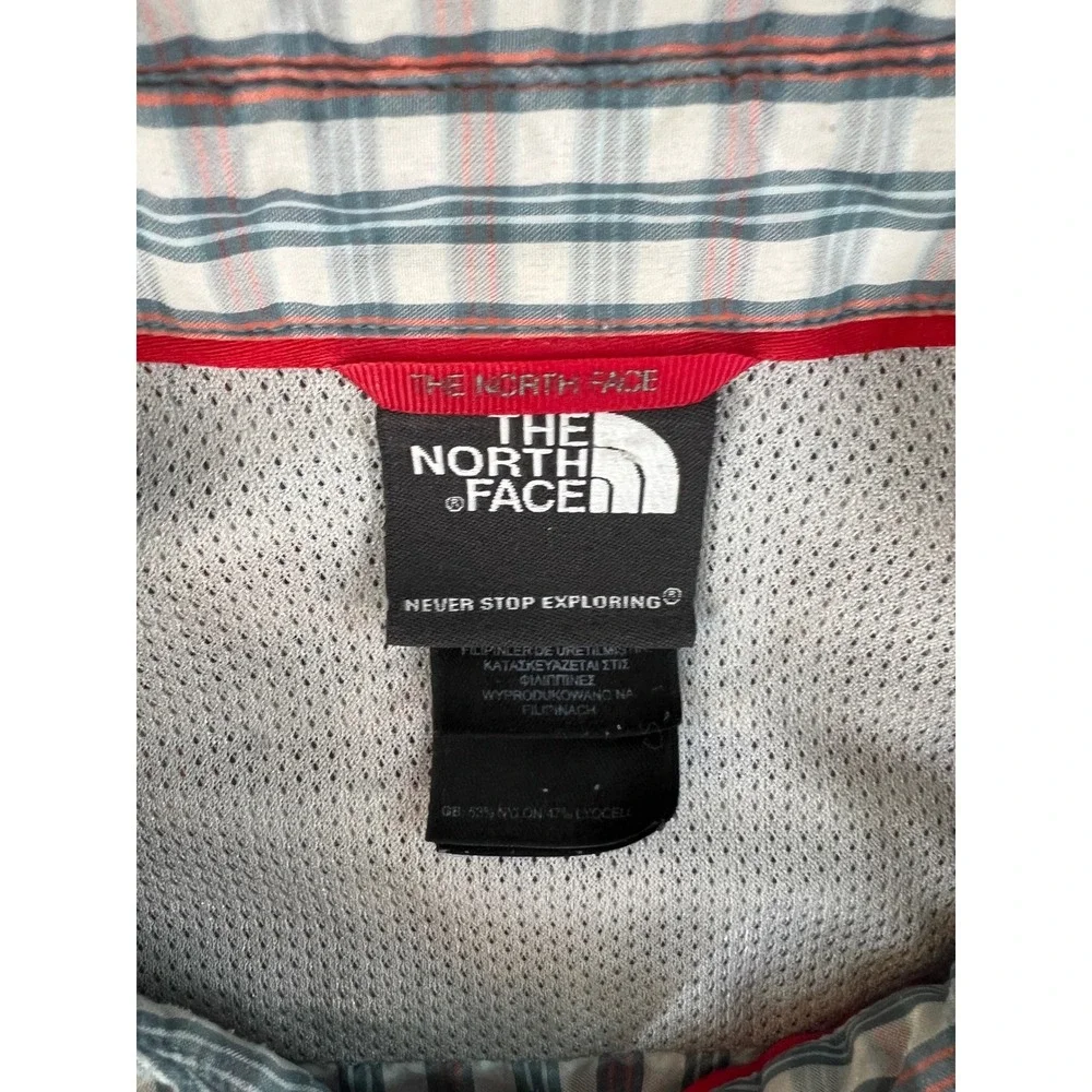 The North Face Mens XL Short Sleeve Plaid Button Up Hiking Shirt Nylon‎ Blend